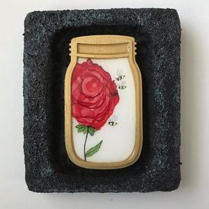 Rose Bees Original Watercolor Painting Anita Ray